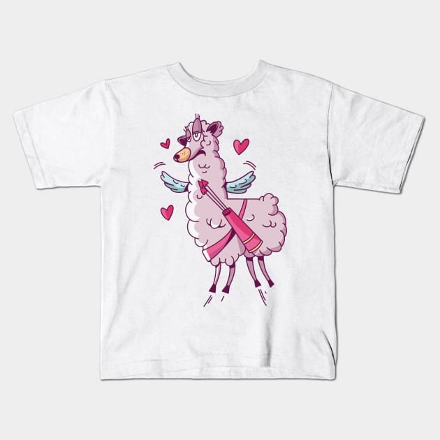 Valentines LLama Costume Cute Valentine's Day Themed Kids Kids T-Shirt by barranshirts